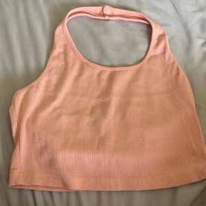 light pink cropped halter top